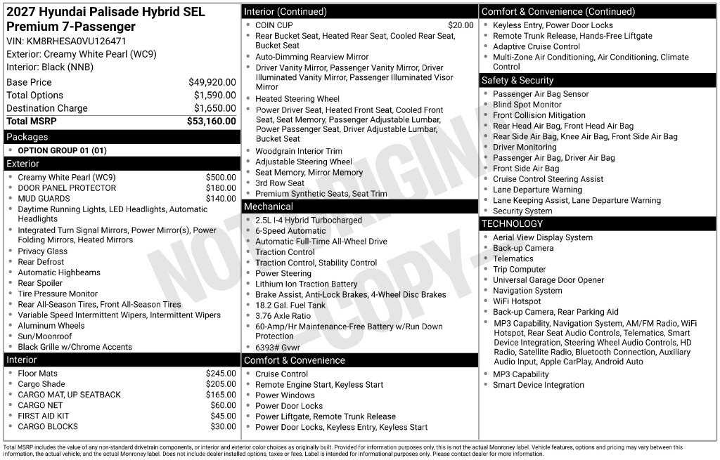 New 2027 White Hyundai SEL Premium image 2