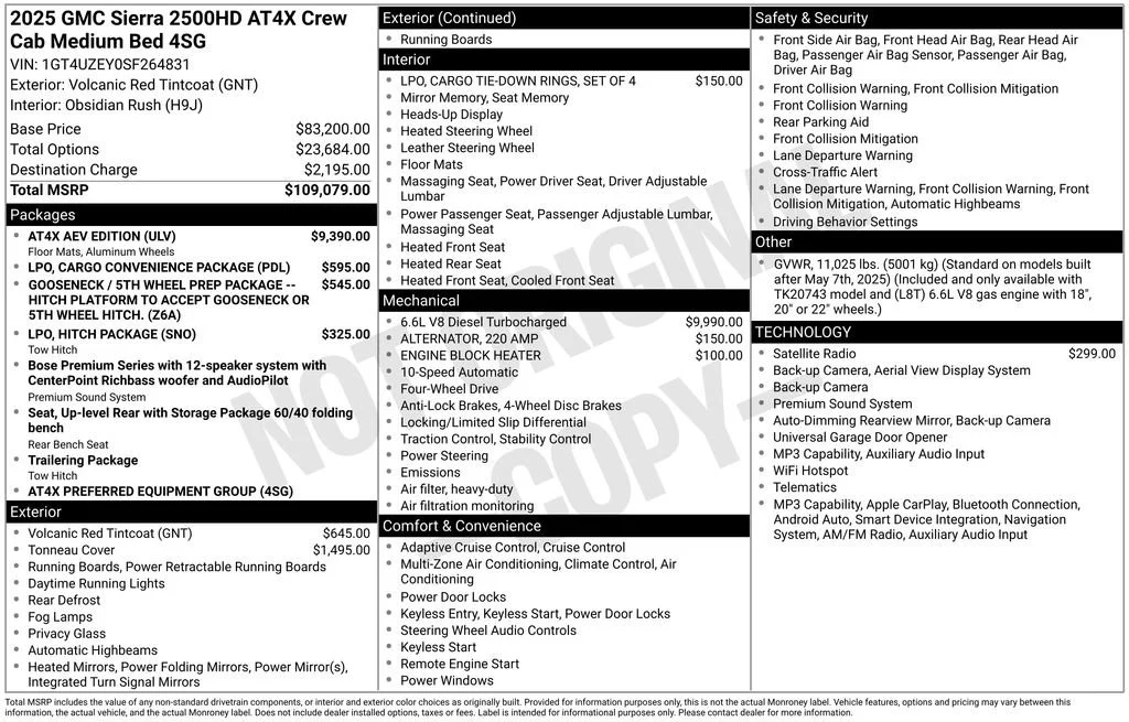Used 2025 Volcanic Red Tintcoat GMC AT4X image 49