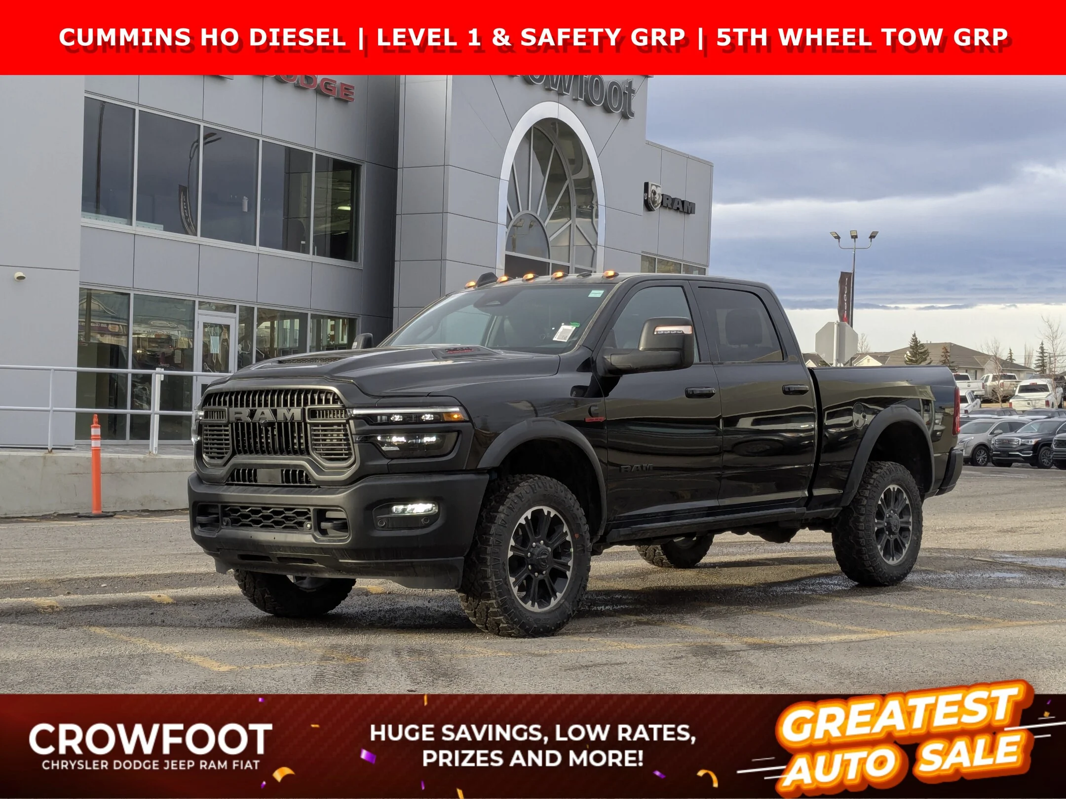 New 2026 Black RAM Rebel - - Level 1 Grp - Safety Grp - 5th Wheel/Gooseneck Prep - Ventilated Leather Seats & More! image 1