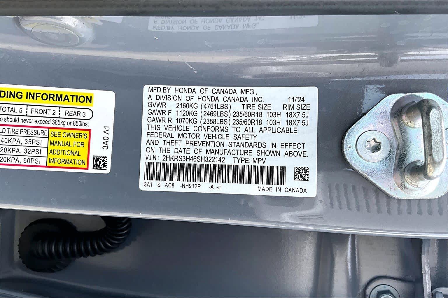 Used 2025 Urban Gray Pearl Honda EX image 34