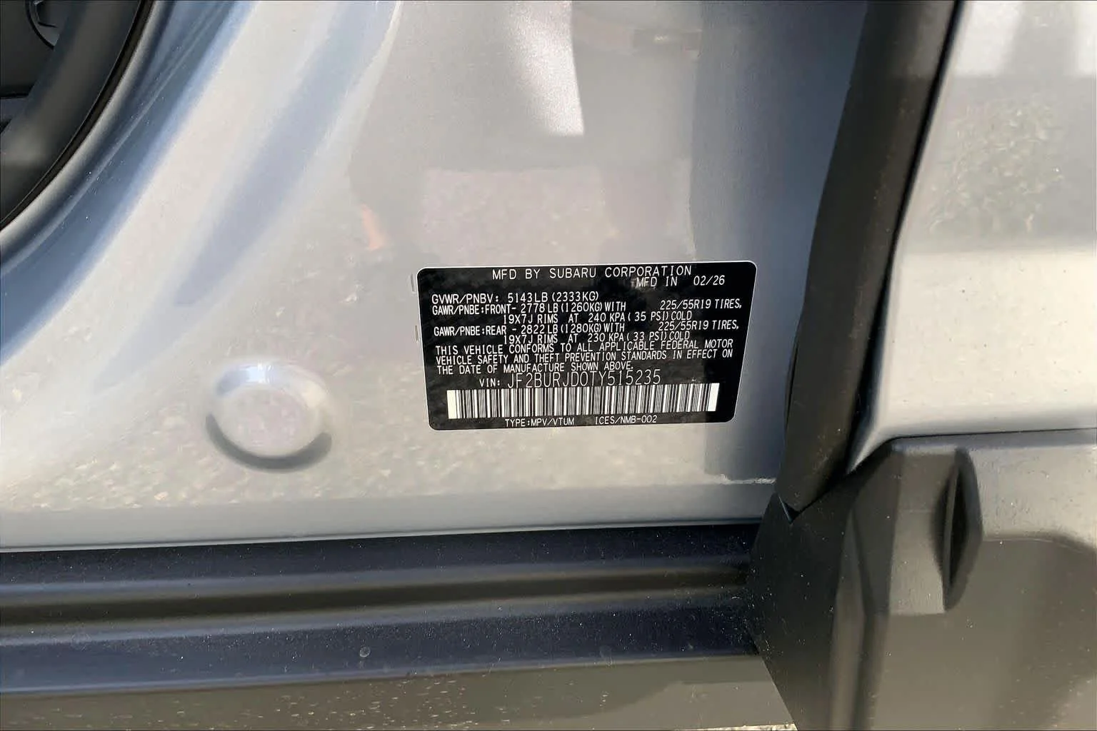 New 2026 ICE SILVER METALLIC Subaru Touring XT image 16