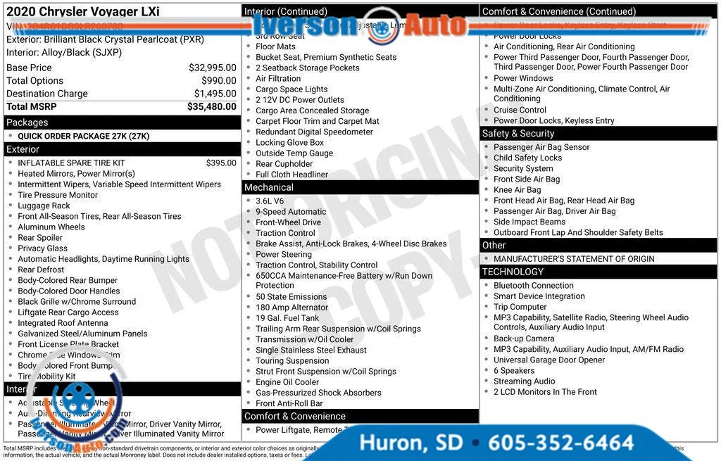 Used 2020 Brilliant Black Crystal Pearlcoat Chrysler LXI image 4
