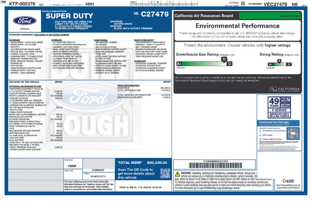New 2027 Oxford White Ford F-350® Lariat® image 40