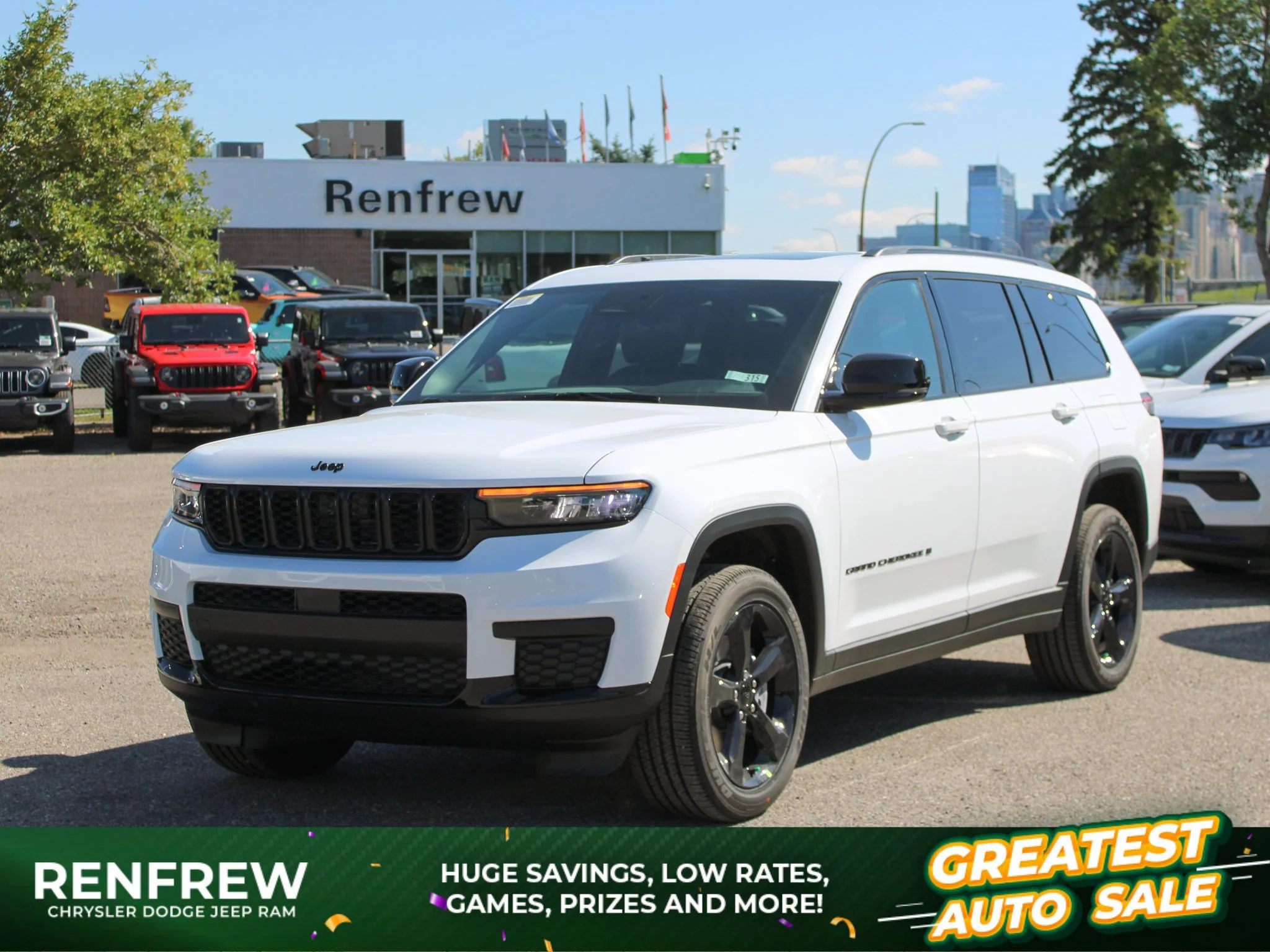 New 2025 White Jeep Altitude* 4x4, Trailer Tow Pkg, Sunroof, Heated Leather image 1