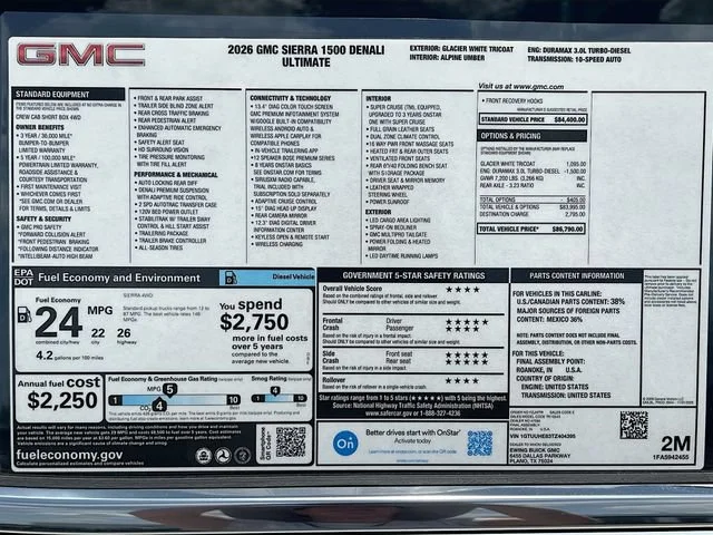 New 2026 Glacier White Tricoat GMC Denali Ultimate image 21