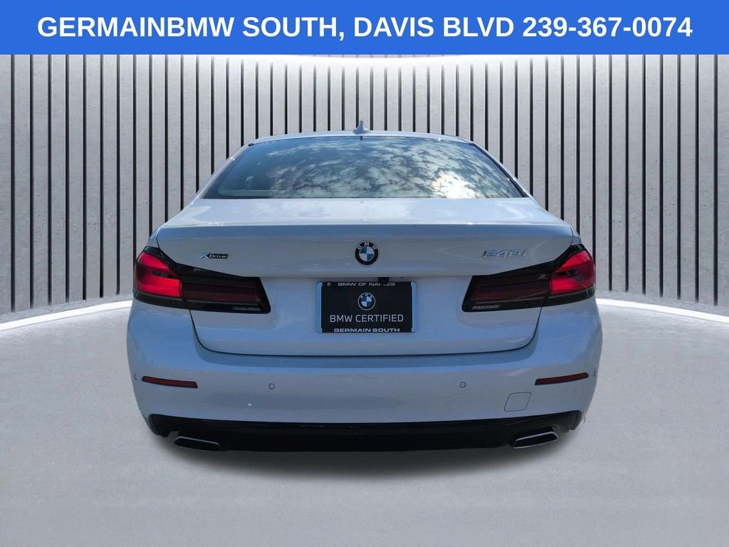 Certified Used 2023 White Metallic BMW 540i xDrive image 6