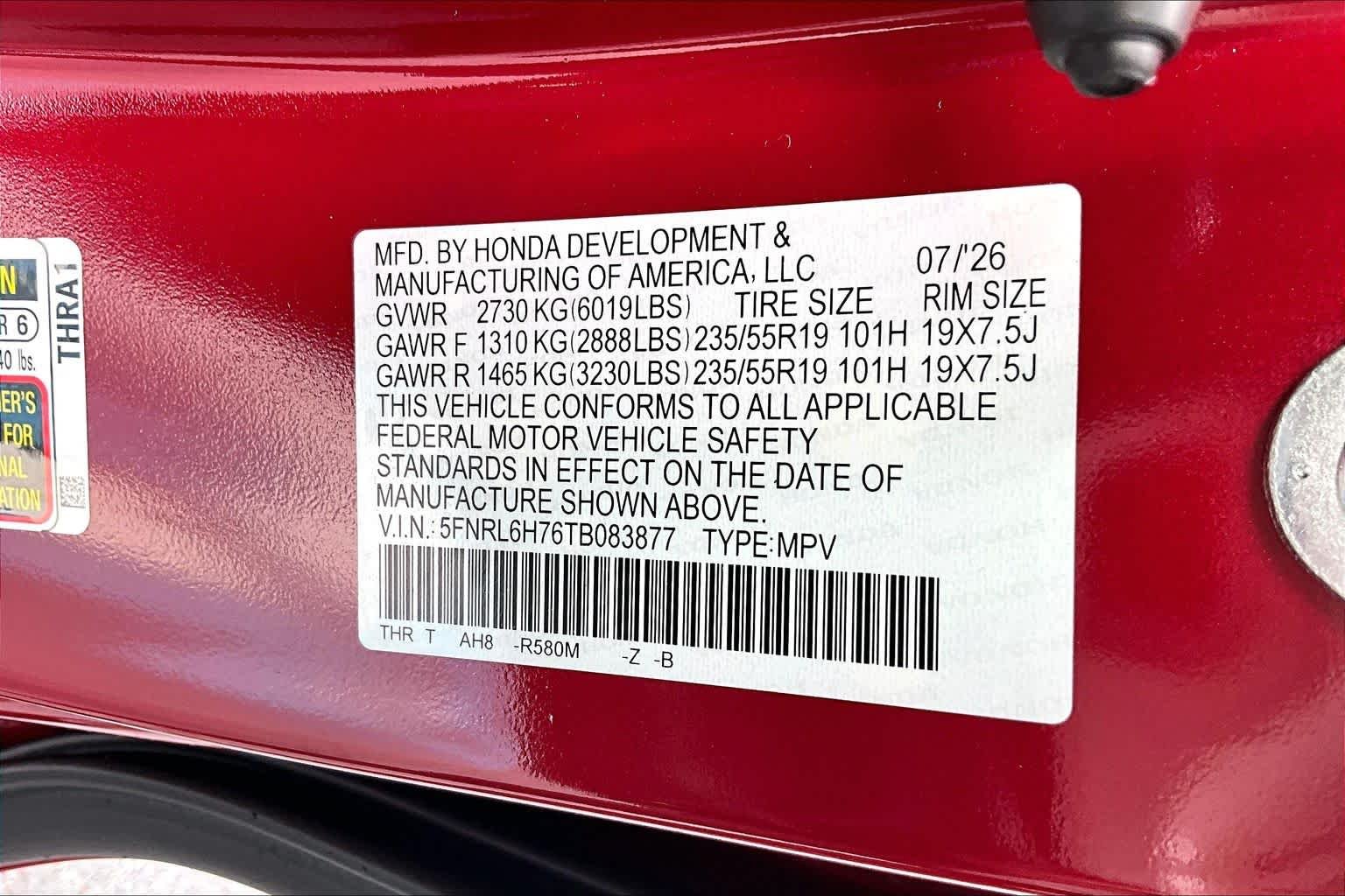 New 2026 Radiant Red Metallic II Honda Sport-L image 14