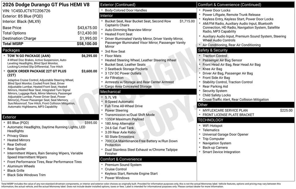 New 2026 B5 Blue Dodge GT Plus HEMI V8 image 7