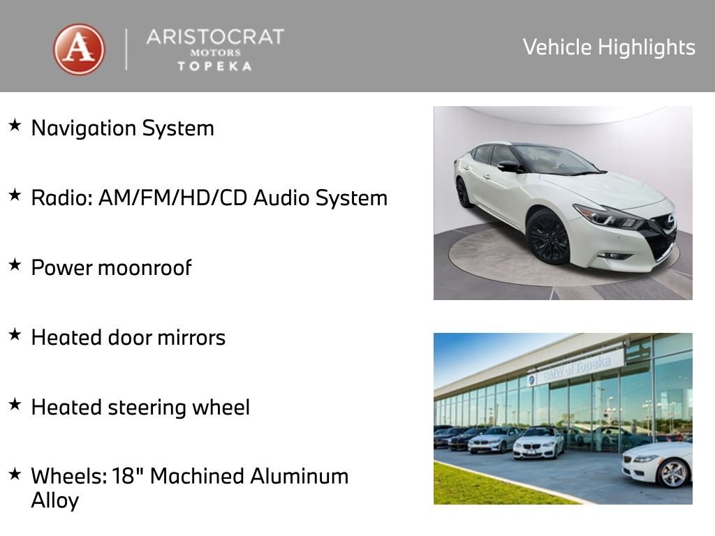 Used 2016 Nissan Maxima Platinum with VIN 1N4AA6AP2GC438601 for sale in Kansas City