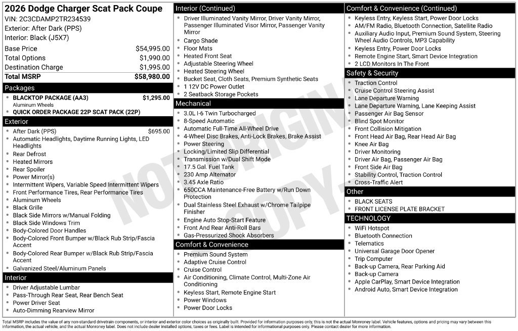 New 2026 After Dark Exterior Paint Dodge Scat Pack image 21