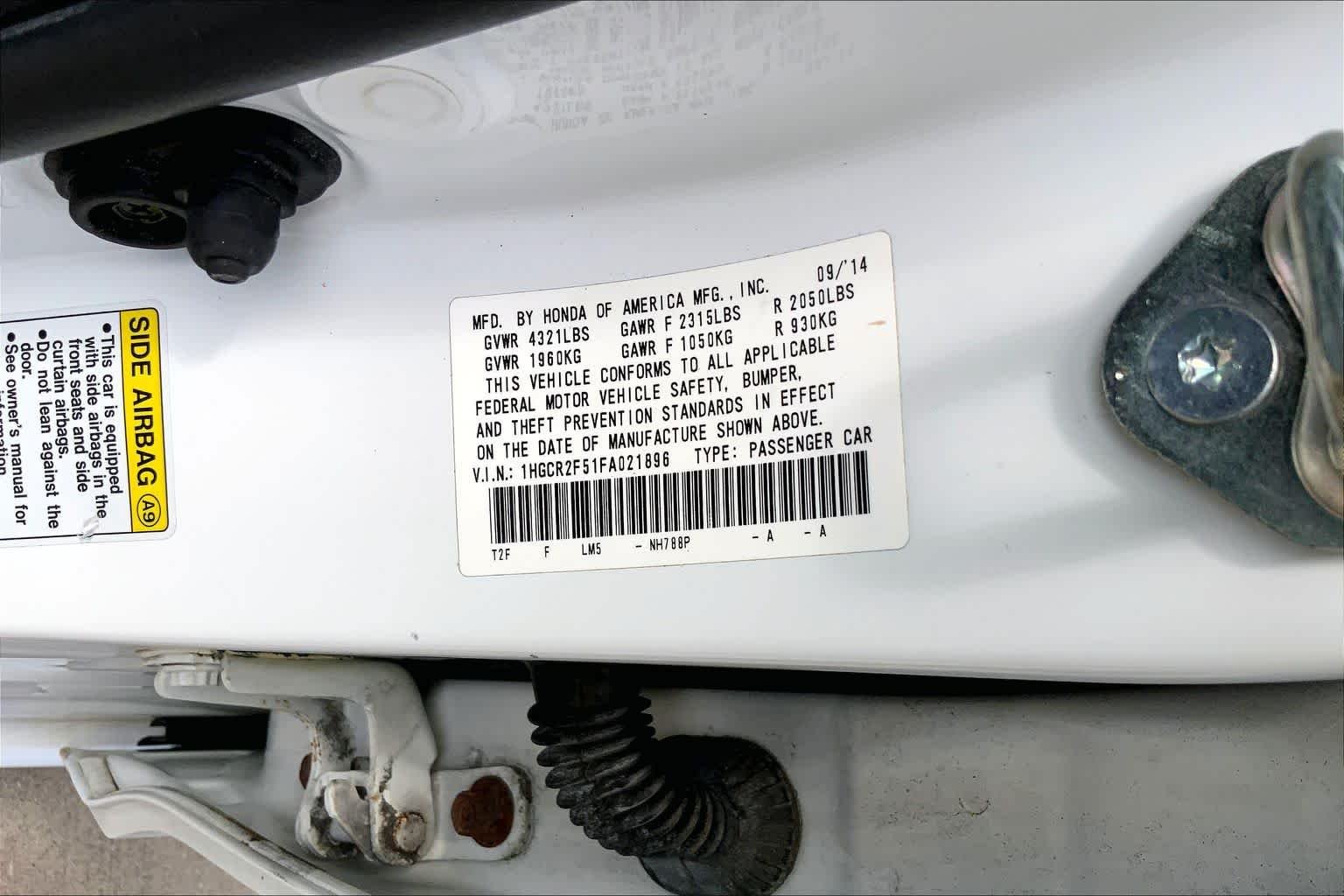 Used 2015 WHITE ORCHID PEARL Honda Sport image 31