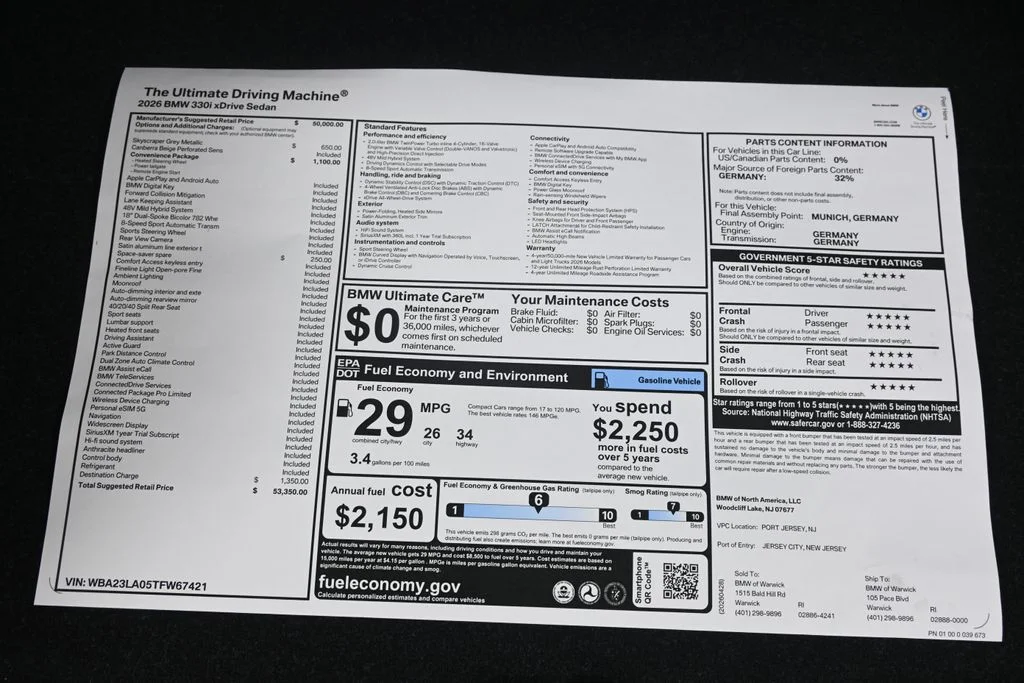 New 2026 Gray BMW 330i xDrive image 35