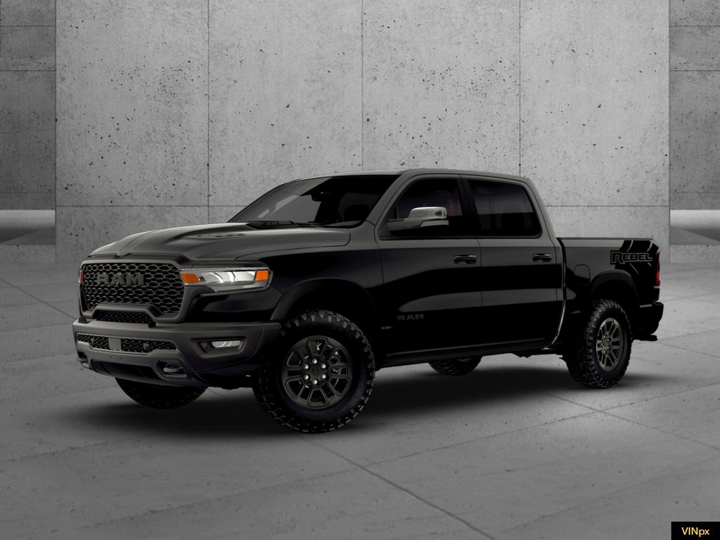 New 2026 Diamond Black Crystal Pearl-Coat Exterior Paint RAM Rebel image 1