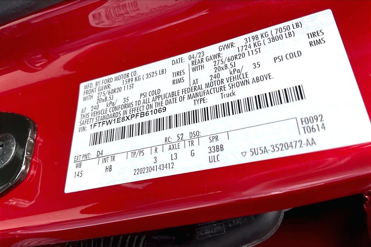 Used 2023 Rapid Red Metallic Tinted Clearcoat Ford LARIAT image 33