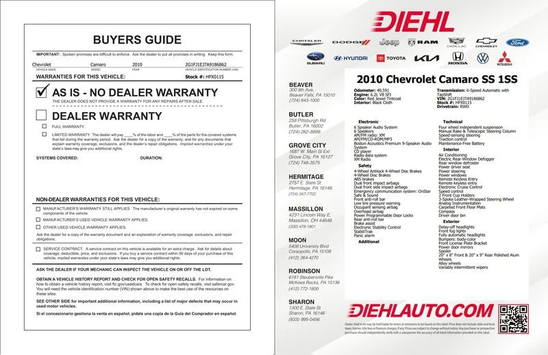 Used 2010 Red Jewel Tintcoat Chevrolet 1SS image 33