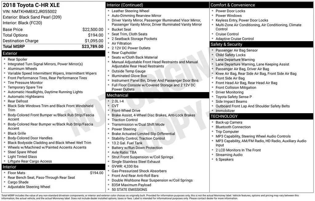 Used 2018 Black Toyota XLE image 6
