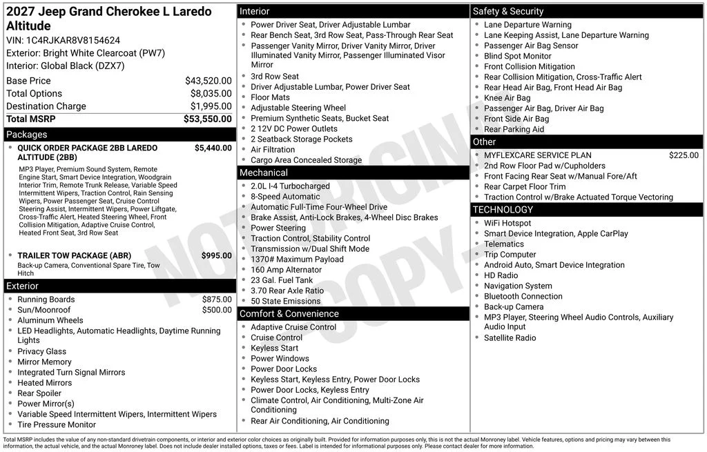 New 2027 Bright White Clearcoat Jeep Laredo Altitude image 2