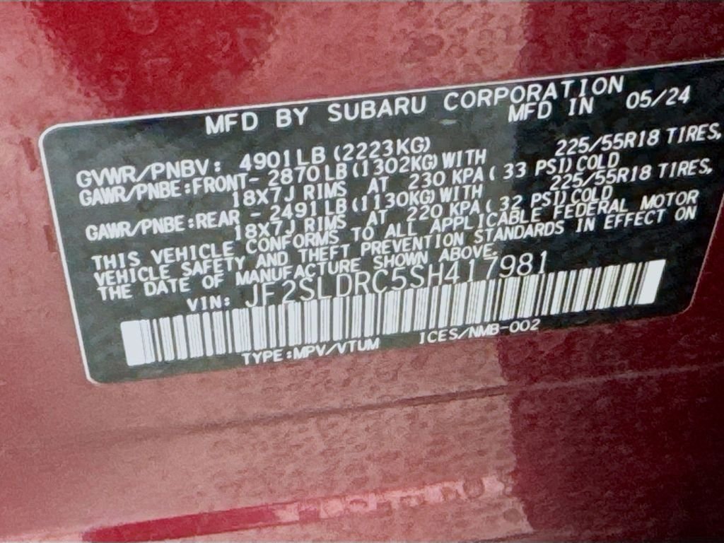 Used 2025 Crimson Red Pearl Subaru Limited image 43