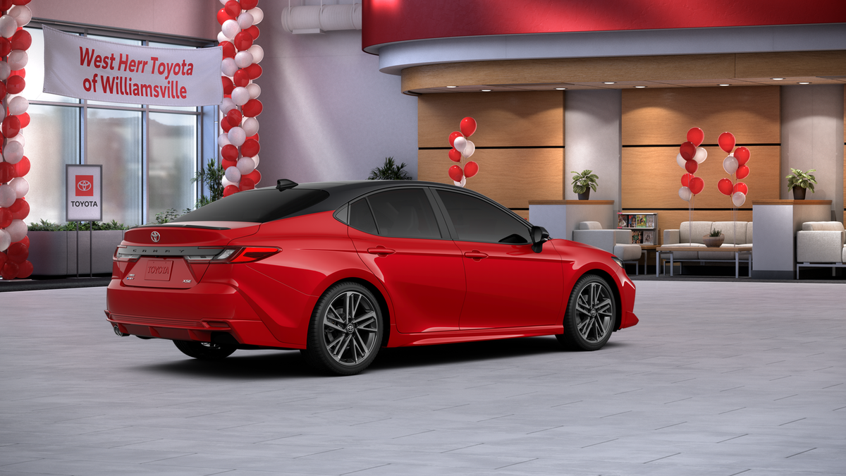 New 2026 Supersonic Red with Midnight Black Metallic roof Toyota XSE image 10