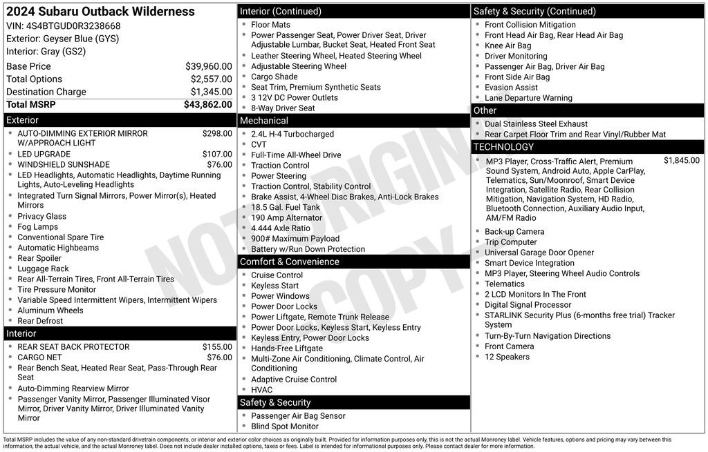 Used 2024 Blue Subaru Wilderness image 3