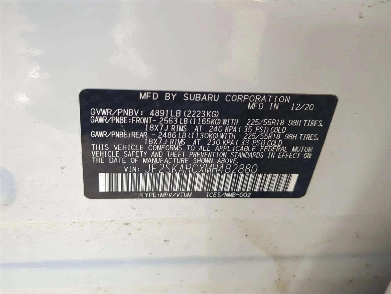 Used 2021 Crystal White Pearl Subaru Sport image 28