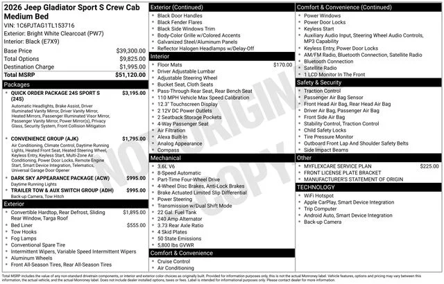New 2026 Bright White Clearcoat Jeep Sport S image 33