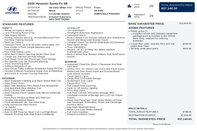 Certified Used 2026 White Hyundai SE image 3