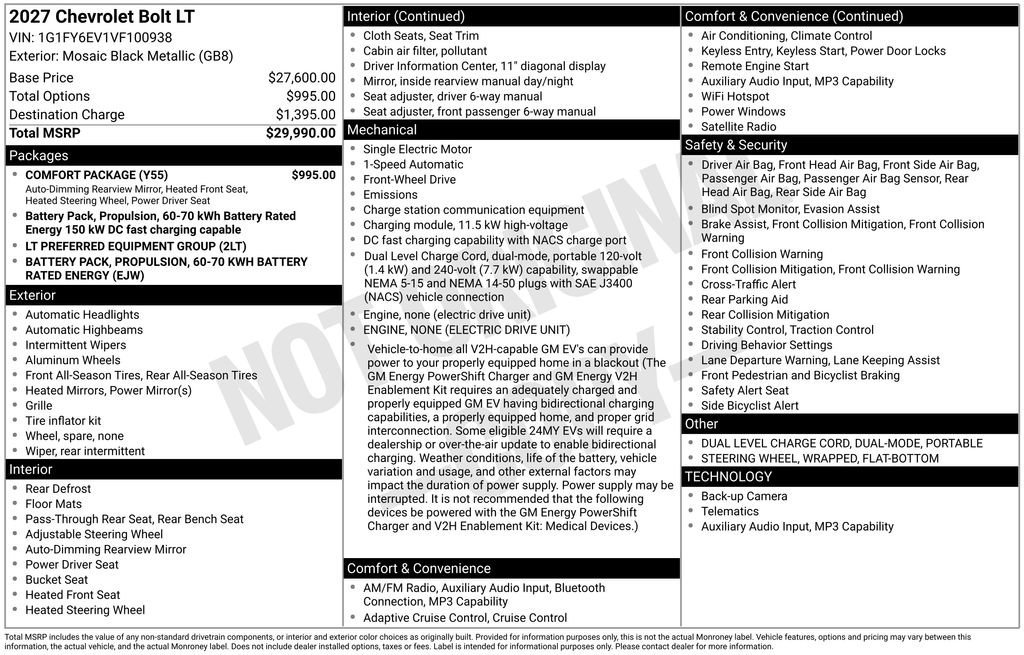 2027 Chevrolet Bolt LT - Photo 4