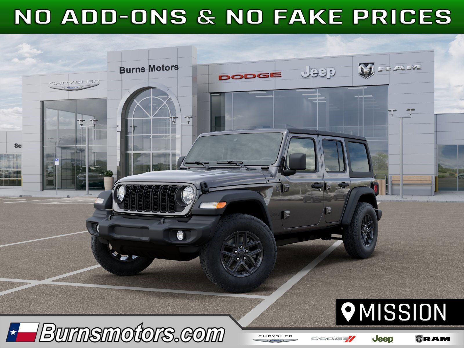 New 2026 Granite Crystal Metallic Clear-Coat Exterior Paint Jeep Sport 4-Door image 1