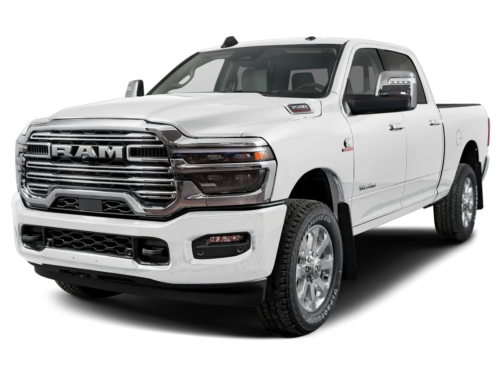 New 2027 Bright White Clear-Coat  Paint Ram LARAMIE CREW CAB 4X4 8