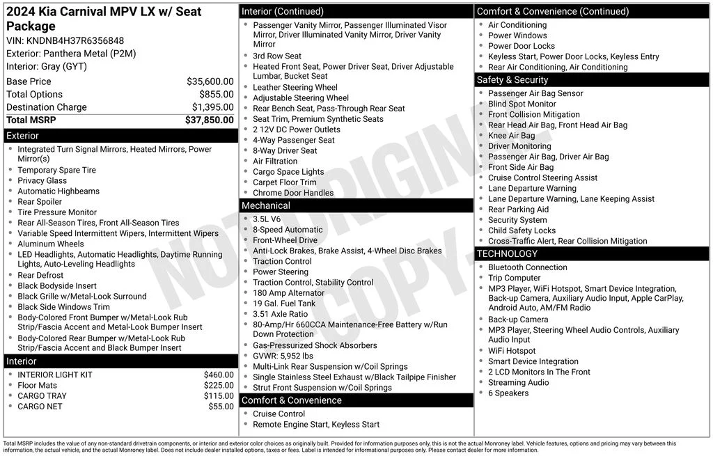 Used 2024 Gray Kia LX image 2