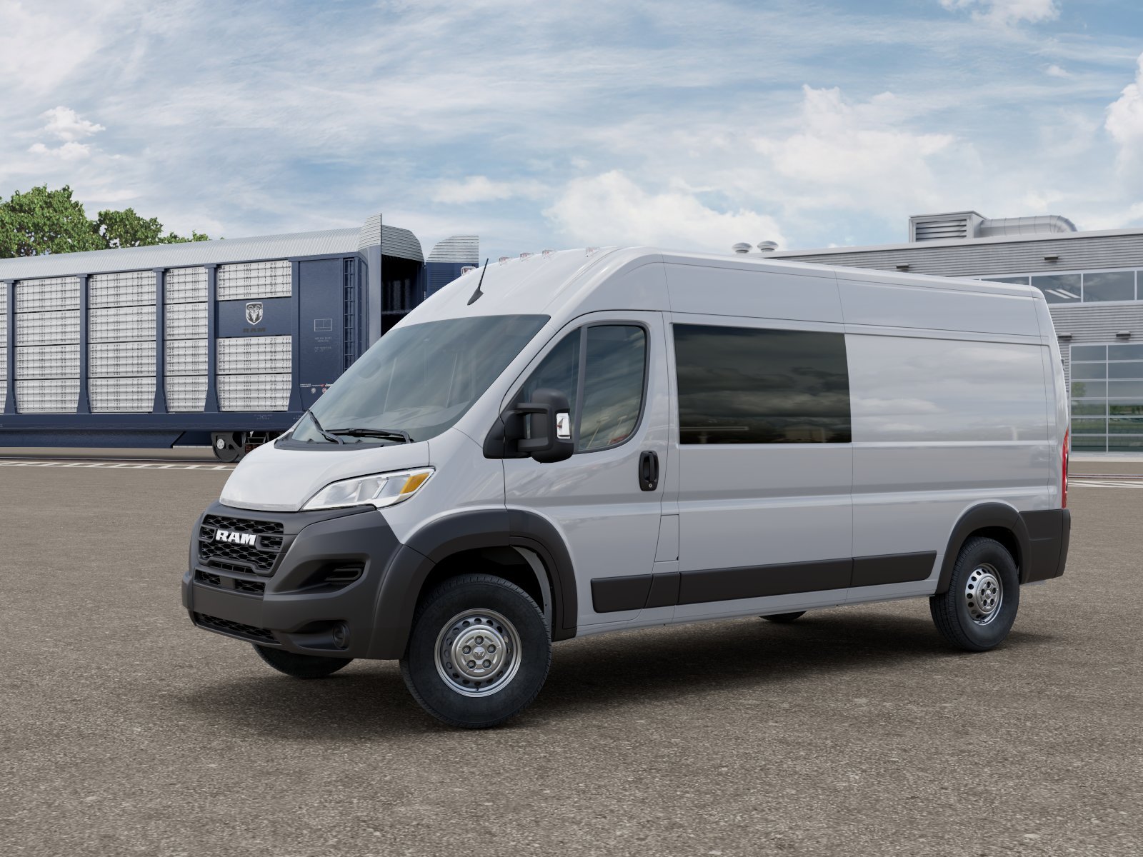 New 2026 Bright White Clear-Coat Exterior Paint RAM Cargo Van Tradesman High Roof 159