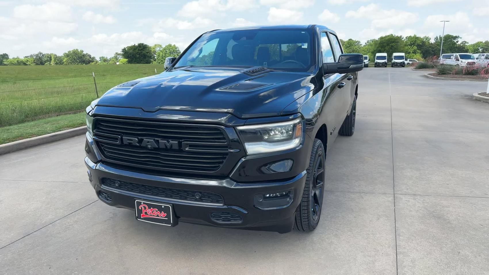 Used 2023 Diamond Black Crystal Pearlcoat Ram Laramie image 3