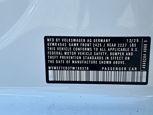 New 2026 Pure White Volkswagen 2.0T image 37