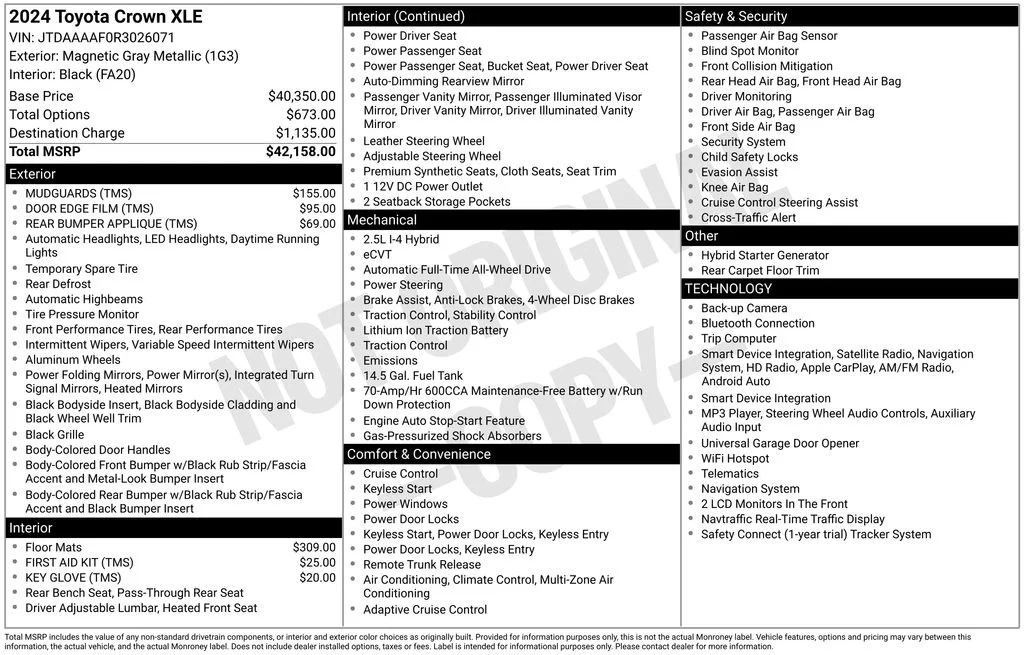 Used 2024 Gray Toyota XLE image 7