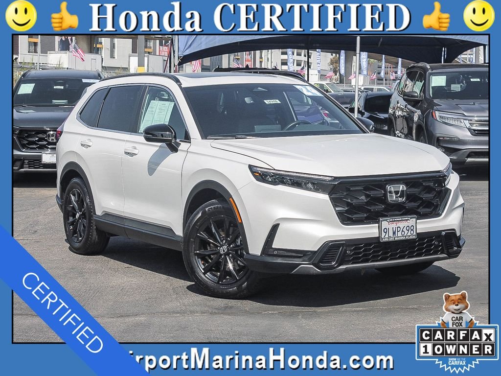 Certified Used 2024 Platinum White Pearl Honda HYBRID 2WD SPORT-L image 1