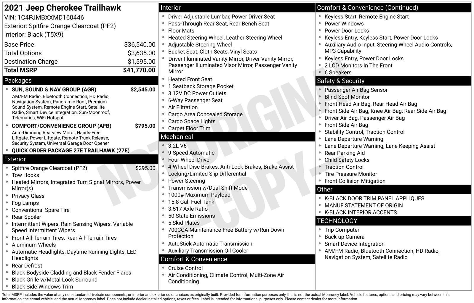 Used 2021 Orange Jeep Trailhawk image 6