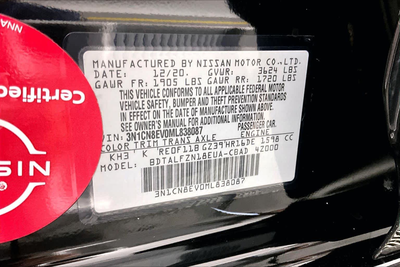 Used 2021 Super Black Nissan SV image 32