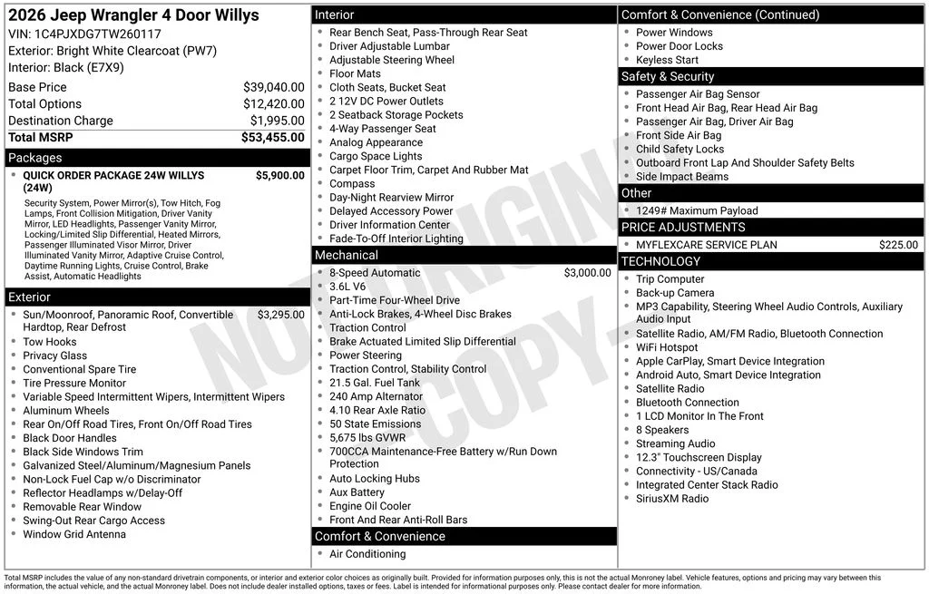 New 2026 Bright White Clear-Coat Exterior Paint Jeep Willys image 7