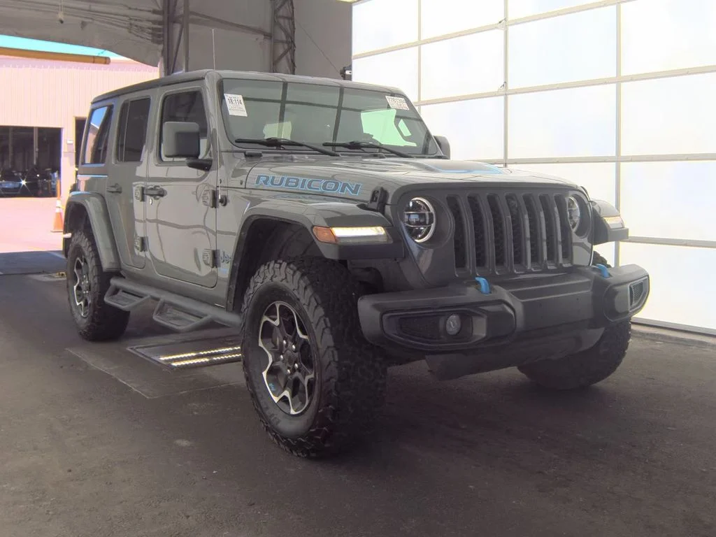 Used 2021 Gray Jeep Unlimited Rubicon 4xe image 3