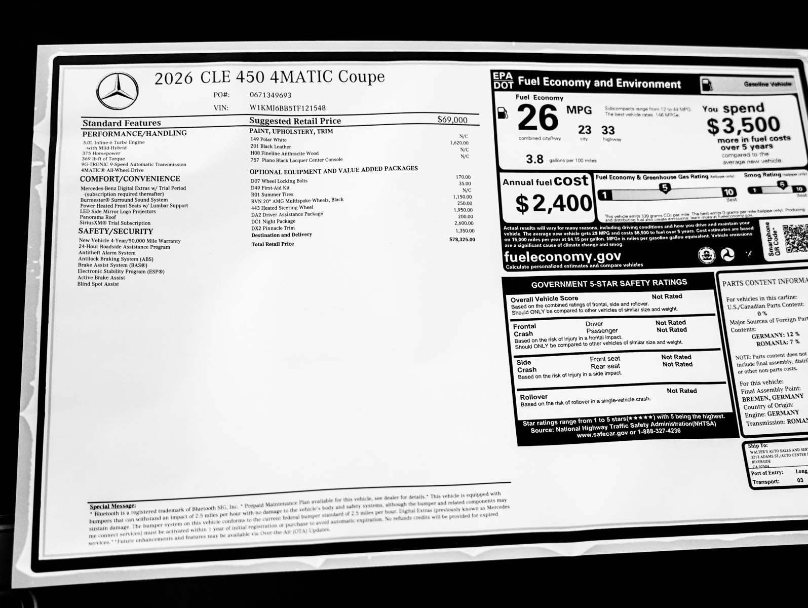 New 2026 Polar White Mercedes-Benz CLE 450 image 24