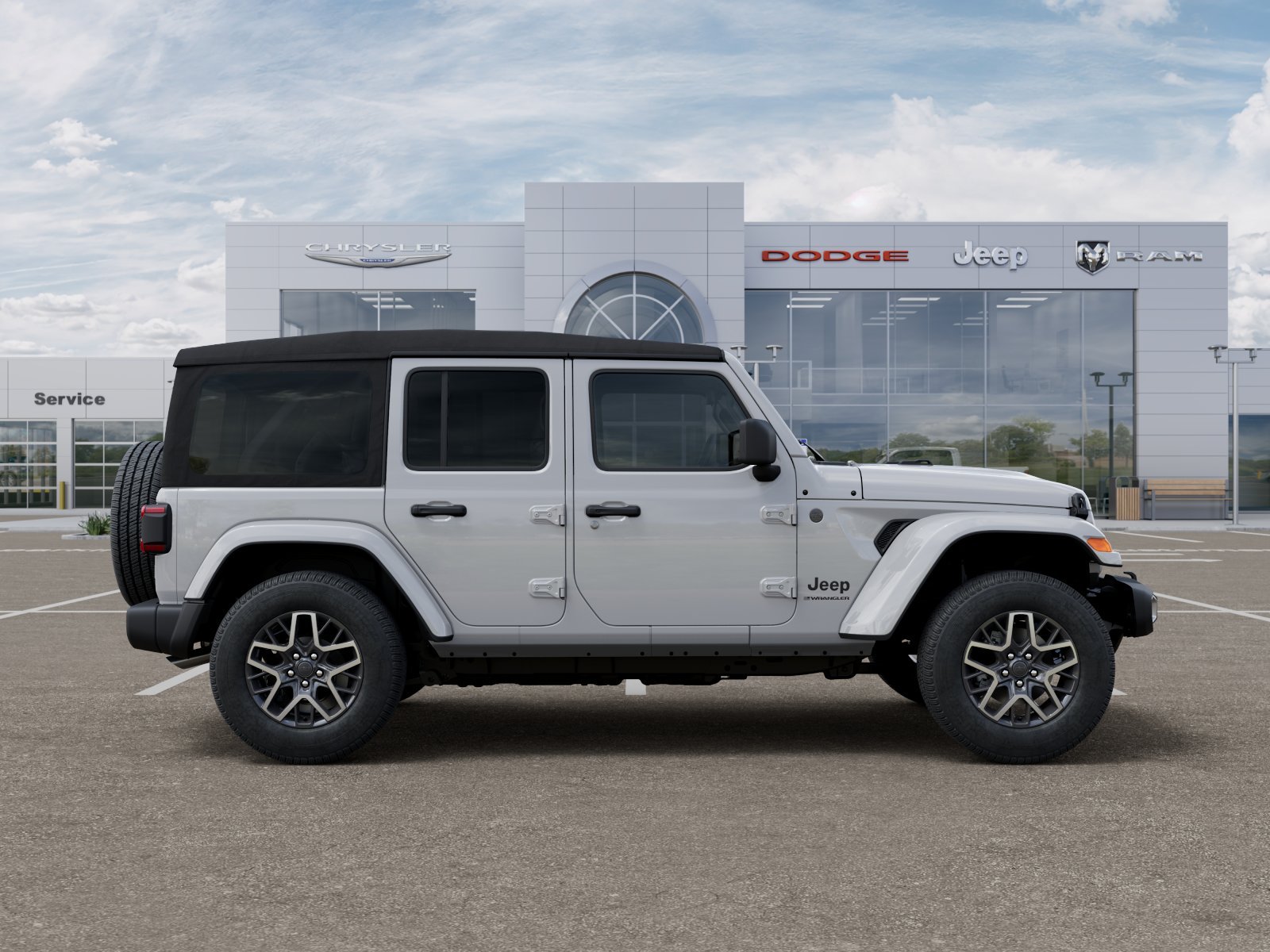 New 2025 Bright White Clear-Coat Exterior Paint Jeep Sahara image 40