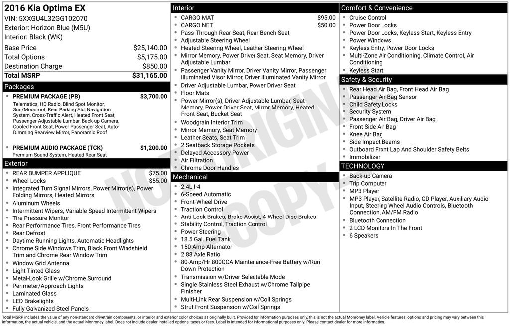 Used 2016 Blue Kia EX image 4
