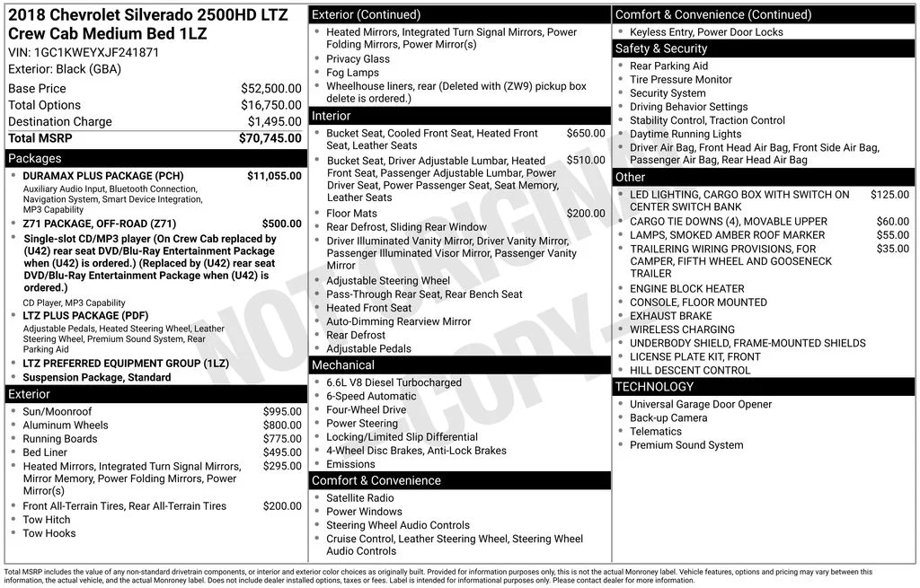 Used 2018 Black Chevrolet LTZ image 45