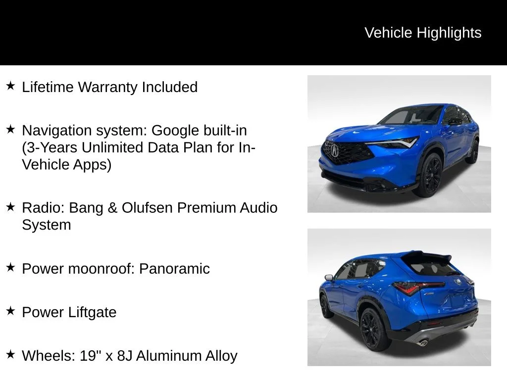 New 2026 Dbl Apex Blue Pearl Ii Acura A-Spec Advance Package image 5