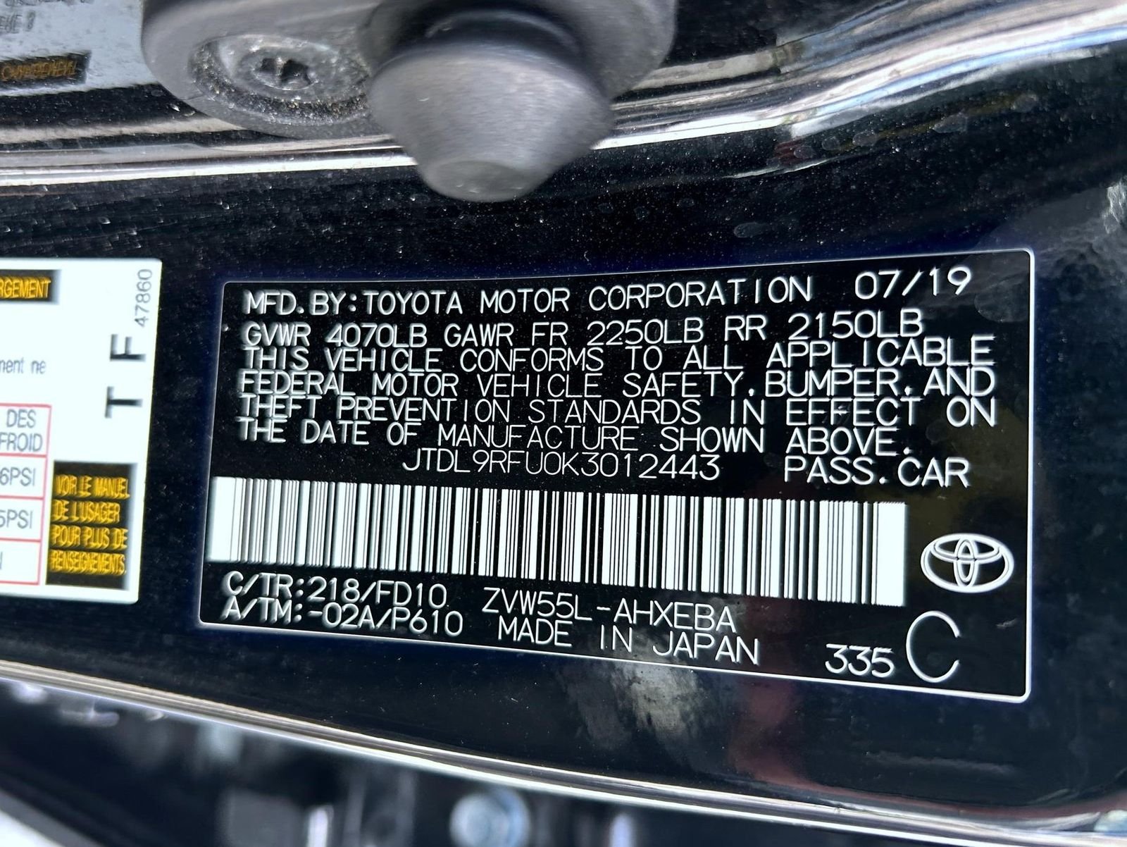 Used 2019 Black Toyota LE AWD-e image 25