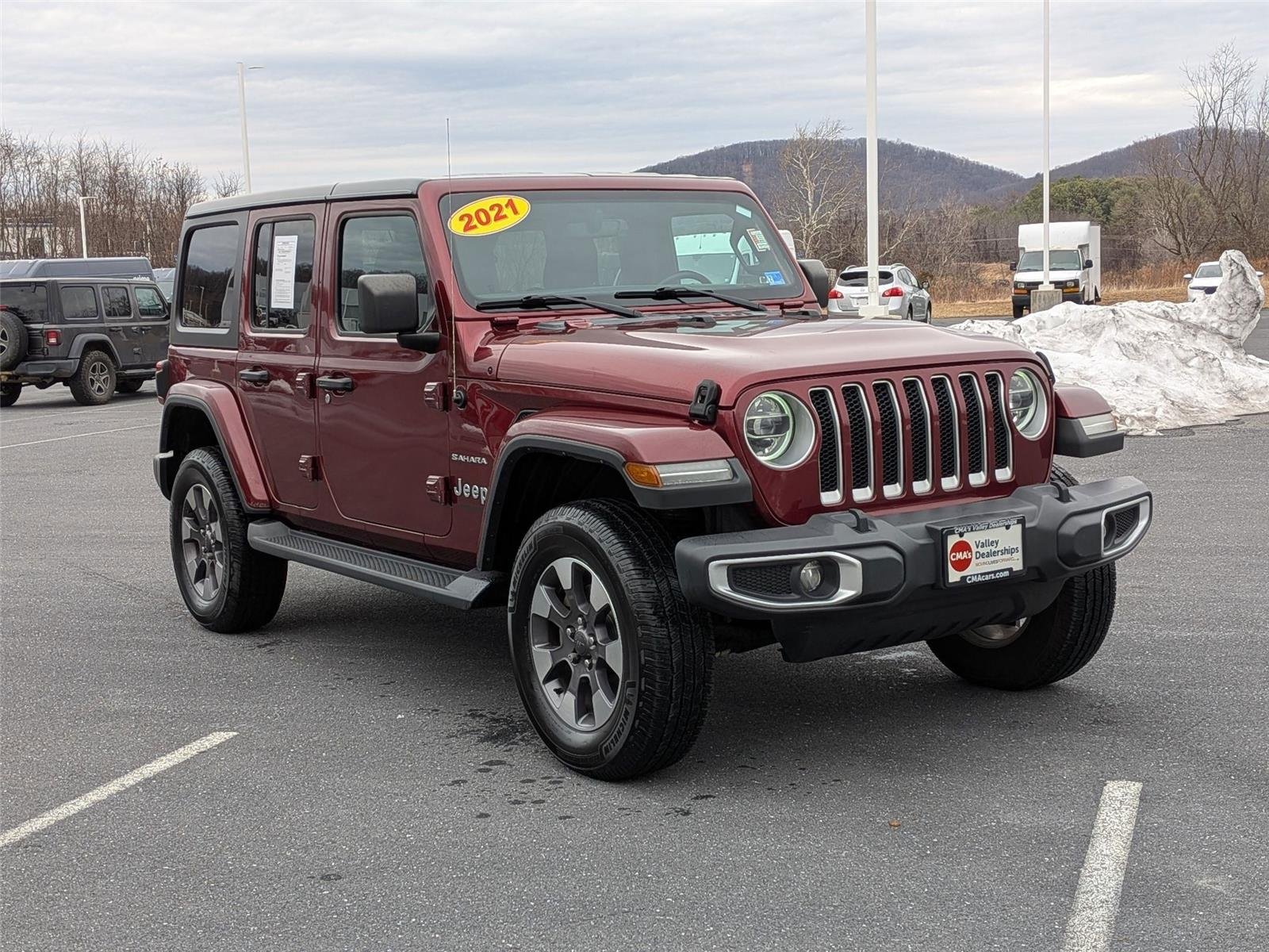 Used 2021 Snazzberry Pearlcoat Jeep Unlimited Sahara image 3