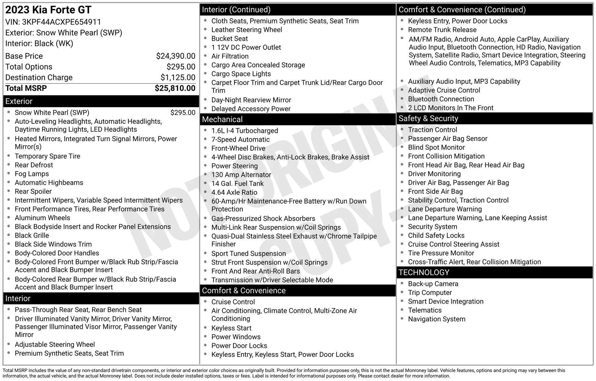 Used 2023 White Kia GT image 3