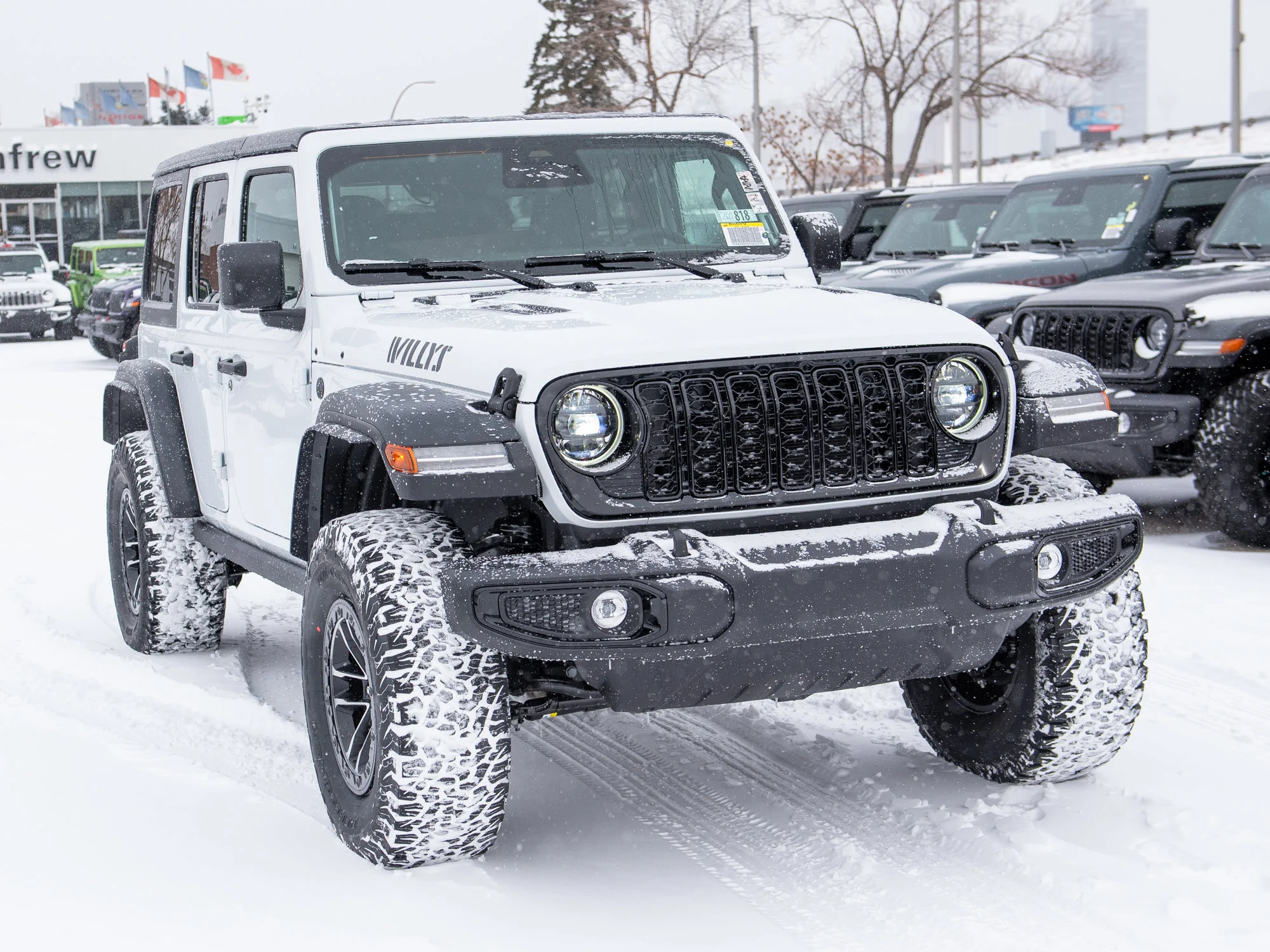 New 2026 White Jeep Willys* 4 Door 4x4, 35 Inch Tires, 4.56 Axle Ratio, Rock Rails image 6