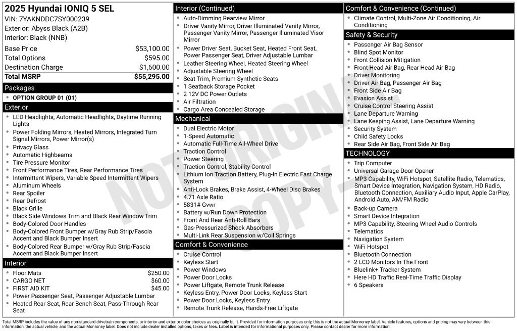 Used 2025 Black Hyundai SEL image 2